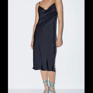 Zara Cowl Neck Satin Slip Dress